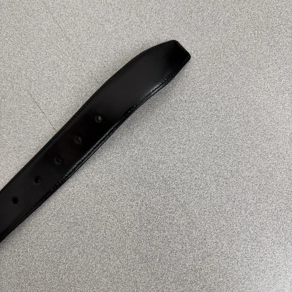 Cole Haan Belt Mens 38 Black Reversible Leather Swivel Buckle CHRM 31150